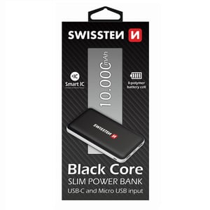 Swissten BATSW1341 bank mocy Litowo-polimerowy (LiPo) 10000 mAh Czarny, Biały
