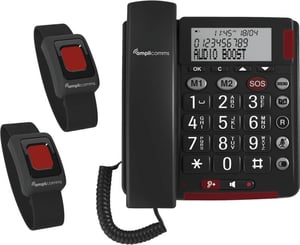 amplicomms BigTel 50 Alarm Plus Duo Telefon analogowy Nazwa i identyfikacja dzwoniącego Ciemny Szary