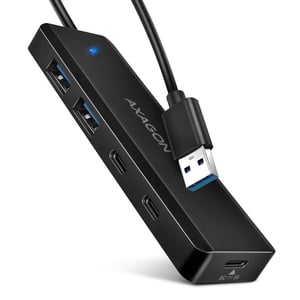Axagon HUE-C2A USB 3.2 Gen 1 (3.1 Gen 1) Typ-A-Hubs und -Konzentratoren, 5000 Mbit/s, schwarz