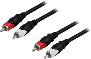 Deltaco MM-111 kabel audio 3 m RCA Czarny