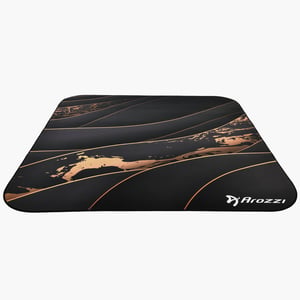 Arozzi Zona Round Floor Pad Svart, Guld Mikrofiber, Gummi