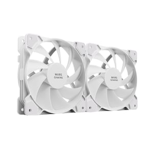 Mars Gaming MFPROX2W PC-Kühlsystem PC-Gehäuse 12-cm-Lüfter, weiß, 2 Stück