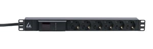 Lanview LVR261876S Stromverteilereinheit (PDU) mit 6 Netzwerkanschlüssen, 1U, schwarz