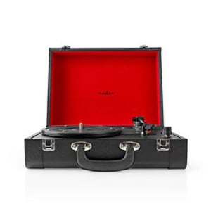 Nedis TURN210BK Turntable Platter Belt-driven Turntable Black, Red