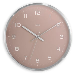 Hama Fiji Radiostyrd klocka, rund, rosa, silver
