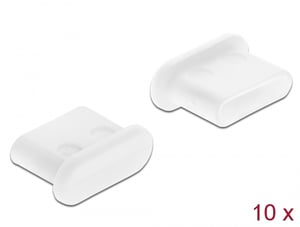 DeLOCK Dust Cover for Female USB Type-C Port (No Clip), 10-Pack, White
