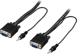 Deltaco RGB-7D 5 m VGA (D-Sub) Cable Adapter, Gray
