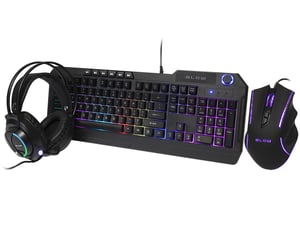 BLOW 84-218 tangentbord med medföljande USB-gamingmus, QWERTY, svart