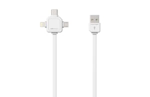 Allocacoc 66.9003WT kabel USB 1,5 m USB A USB C/Micro-USB B/Lightning Biały