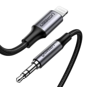 Ugreen 70509 Phone Cable, Silver, 1 m, 3.5 mm to Lightning