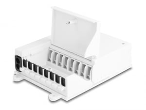 DeLOCK FTTH Fiber Optic Splitter for indoor use, wall-mountable, 8 ports, white