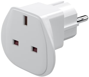 Goobay 94270 Power Plug Adapter: Type F to Type G (UK), White
