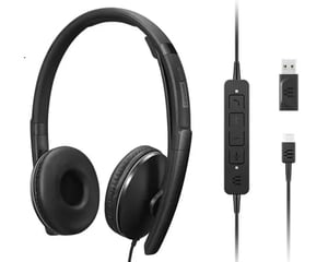 Lenovo 4XD1M39029 Headphones/Headset, Wired, Headband, USB Type-C, Black