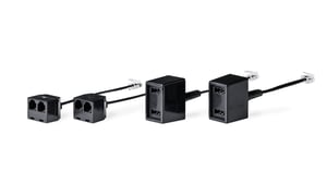 LANCOM Analog-Adapter-Set, Telefonverteiler RJ-11 F, 2x RJ-11 + 2x TAE, schwarz