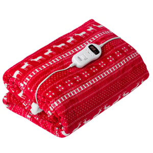 Camry Premium CR 7441 elektrisk filt 120 W röd, vit fleece