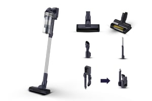 Samsung VS15A60AGR5 Upright Vacuum Cleaner, Battery-Powered, Dry, Bagless, 0.8 L, 410 W, Black, Silver
