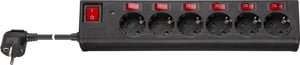 Goobay 72567 överspänningsskydd Svart 6 x nätuttag 230 V 1,5 m