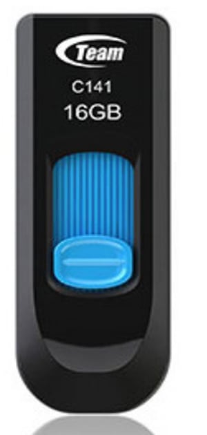 Team Group C141 16 GB USB Type-A 2.0 Flash Drive, Black, Blue