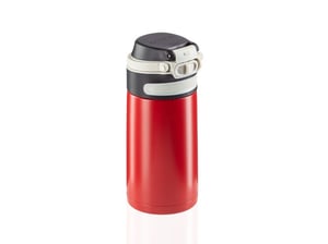 Leifheit 03245 Reisebecher 350 ml Schwarz, Rot Edelstahl