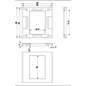 VALUE A/V-frontpanel, 86x86 mm, vit eluttag