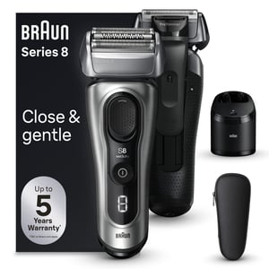 Braun Series 8 8567cc Golarka foliowa Przycinarka Czarny, Srebrny