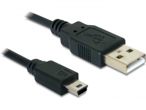 DeLOCK USB 2.0-A / USB mini-B 5pin - 0.70m kabel USB 0,70 m USB A Mini-USB B Czarny