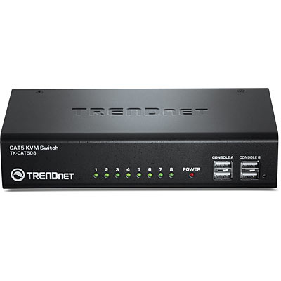 Trendnet TK-CAT508 przełącznik KVM Czarny