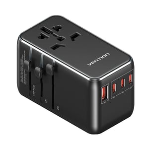 Vention FJGB0 universell strömkontaktadapter, svart