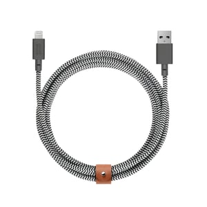 Native Union BELT-KV-L-ZEB-3 Lightning-kabel 3 m Svart, Vit
