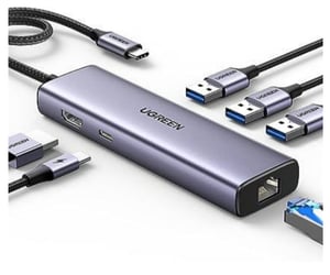 Ugreen 15598 USB 3.2 Gen 1 (3.1 Gen 1) Type-C-hubbar och koncentratorer 5000 Mbit/s Silver