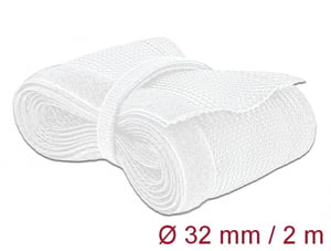 DeLOCK Koszulki plecione z zapięciem haczyk-pętelka, 2 m x 32 mm biały