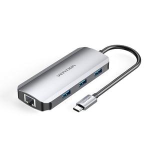 Vention TOHHB Wired USB 3.2 Gen 1 (3.1 Gen 1) Type-C Docking Station, Silver