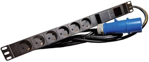 Lanview LVR261876D Stromverteilereinheit (PDU) mit 6 Netzanschlüssen, 1U, schwarz