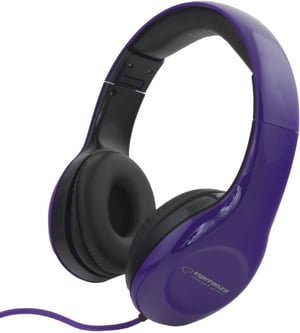 Esperanza EH138V hörlurar/headset, trådbundet, huvudbåge, svart, lila