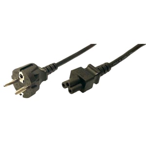 LogiLink CP093 Netzkabel, schwarz, 1,8 m, C5-Stecker, CEE7/7-Steckdose