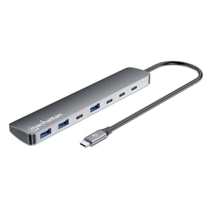 Manhattan 181167 Wired USB 3.2 Gen 2 (3.1 Gen 2) Type-C Docking Station, Gray