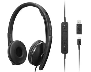 Lenovo 4XD1M45627 Headphones/Headset, Wired, Headband, USB Type-C, Black