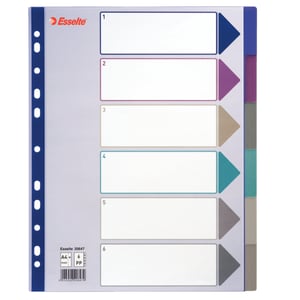 Esselte plastflik, A4, tom flik, polyvinylklorid (PVC)