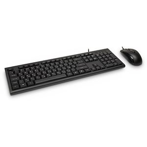 Inter-Tech KM-3149R klawiatura Dołączona myszka Dom USB QWERTY Rosyjski, Amerykański międzynarodowy Czarny
