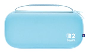 Hori NSX-078E Tragetasche für tragbare Spielkonsolen – verschließbares Etui für Nintendo – Stoff – Hellblau