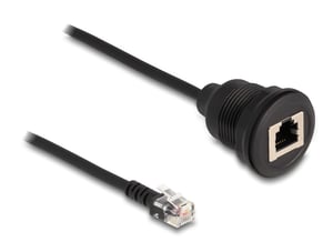 DeLOCK RJ12-Stecker auf RJ12-Buchse für die Installation, 30 cm, schwarz