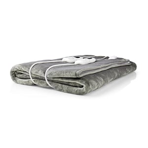 Nedis PEBL130CWT2 elektrisk filt 120 W Grå, Vit fleece, Polyester