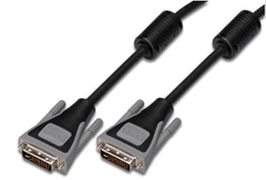 Digitus DK-320104-100-D DVI-kabel 10 m Svart, Grå