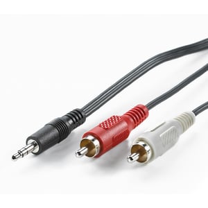VALUE 3,5 mm (M) – Cinch (2x M) Kabel 1,5 m ljudkabel 1,5 m 2 x RCA Svart