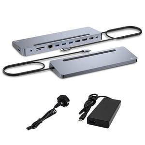 i-tec C31FLAT2PDPRO100W Wired USB 3.2 Gen 1 (3.1 Gen 1) Type-C Docking Station, Silver