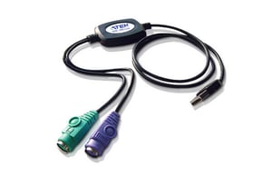 ATEN UC10KM-AT PS/2-kabel 0,9 m 2x 6-p Mini-DIN USB A Svart