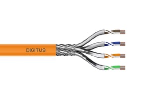 Digitus Kabel instalacyjny kat.7, S/FTP, Dca-s1a d1 a1, AWG 23/1, LSOH, 1000m, pomarańczowy, szpula