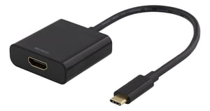 Deltaco USBC-HDMI8 Cable Adapter, 0.1 m, HDMI, Black