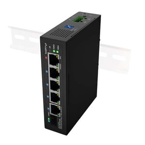 Lanberg ILFE-4P-1GE-1S-90 przełącznik sieciowy Nie zarządzany Fast Ethernet (10/100) Obsługa PoE 1U Czarny