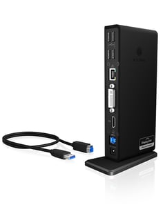 ICY BOX IB-DK2241AC Kabelansluten USB 3.2 Gen 1 (3.1 Gen 1) Typ A Svart